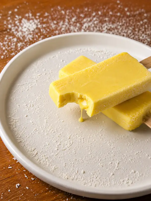 Paleta com recheio cremoso escorrendo